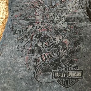 Harley Davidson Women Lg T-shirt . Gray.